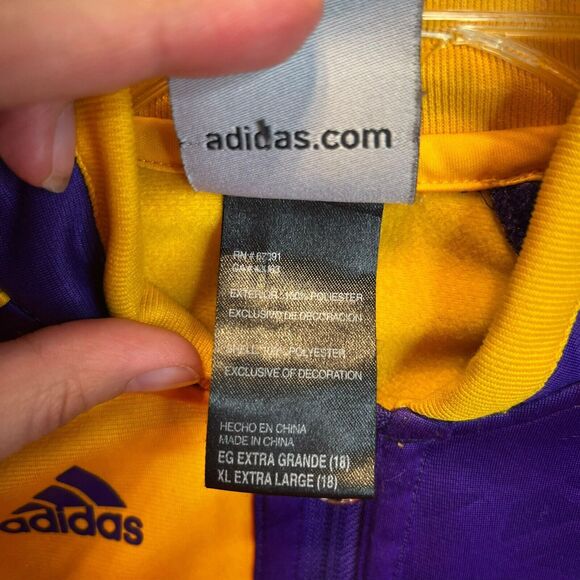 2013 Adidas Los Angeles Lakers Gold Pre Game Warm up Jacket Youth Teen XL Kobe - Picture 5 of 11